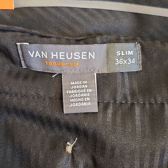Van Heusen NWT Traveler Slim Fit taupe men's dress pants, 36x34 - Picture 8 of 10